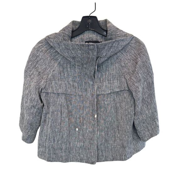 Jon Women's Gray Basic Jacket Size 4 Casual Solid - Picture 3 of 12